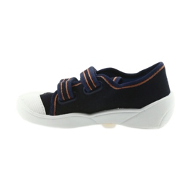Befado chaussures pour enfants baskets pantoufles 907P094 bleu marin orange blanche 3