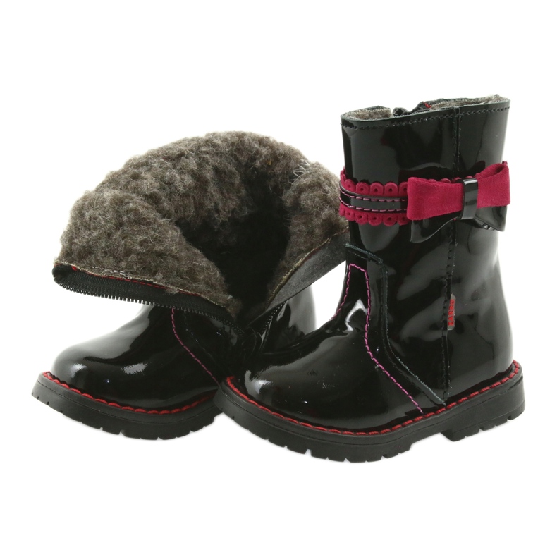 Bottes en cuir peint 87/00 rose noir avec un arc zarro le noir 4