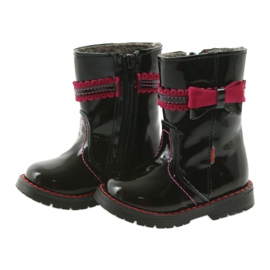 Bottes en cuir peint 87/00 rose noir avec un arc zarro 3