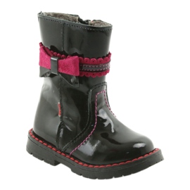 Bottes en cuir peint 87/00 rose noir avec un arc zarro le noir 1