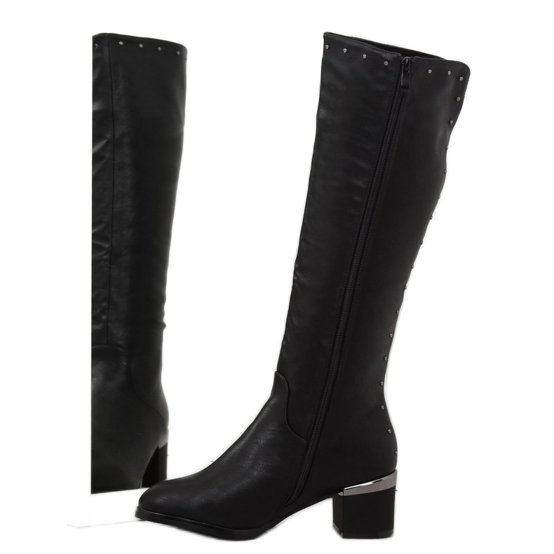 Bottes noires sur un talon confortable SG-199 Noir 2