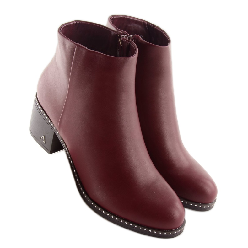 Bottes sur un talon stable bordeaux BH120-KB Wine rouge 1