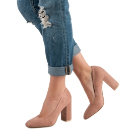 Seastar Escarpins en daim sur un pilier rose 3