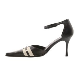 Eksbut Sandales en cuir noir 076 sur une épingle le noir 2