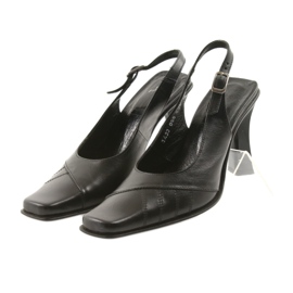Sandales pour femmes en cuir noir Eksbut 436 le noir 5