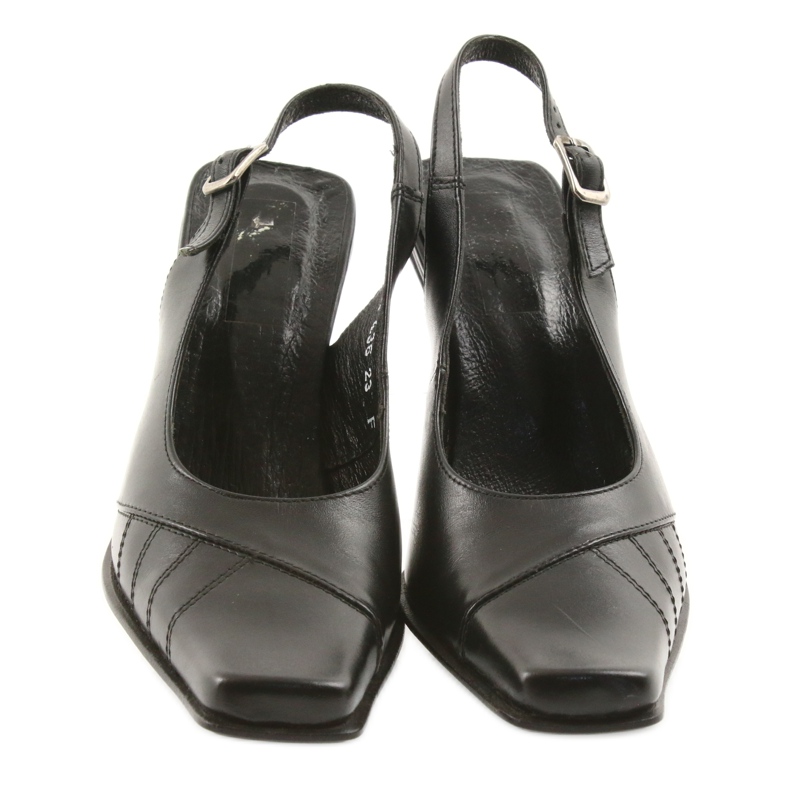 Sandales pour femmes en cuir noir Eksbut 436 le noir 3