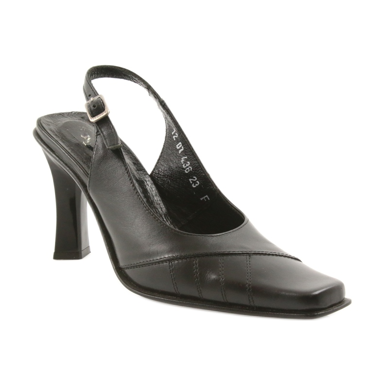 Sandales pour femmes en cuir noir Eksbut 436 le noir 1