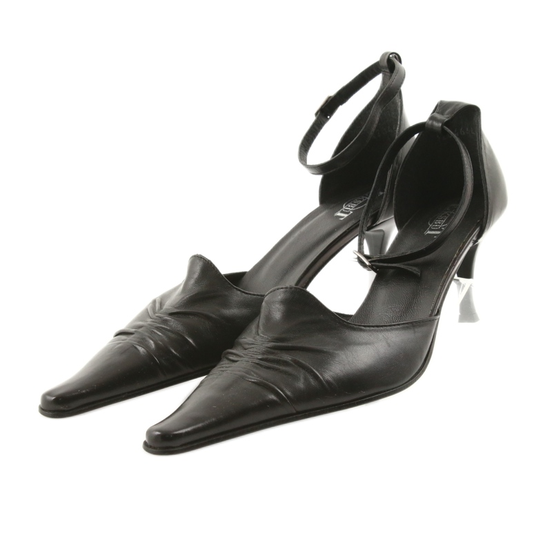 Sandales pour femmes en cuir noir Eksbut 644 4