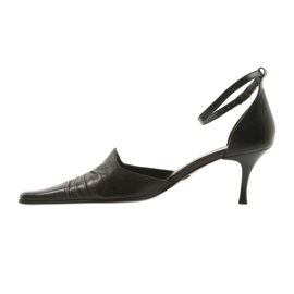 Sandales pour femmes en cuir noir Eksbut 644 le noir 2