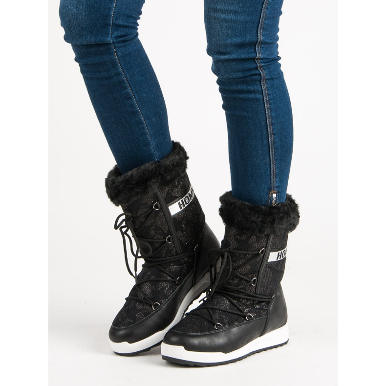 Bottes de neige hautes noir 1