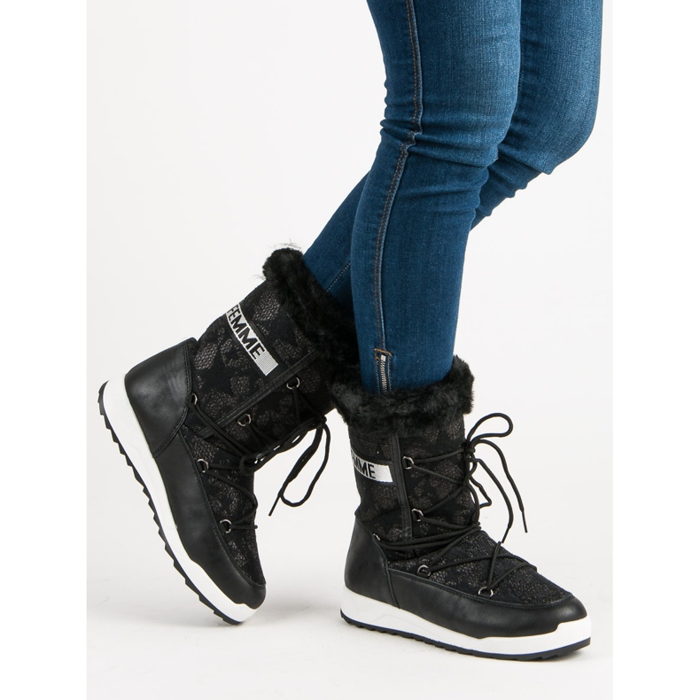 Bottes de neige hautes le noir 2