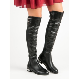 Super Me Bottes noires au-dessus du genou le noir 1