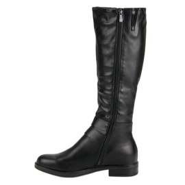 Super Me Bottes noires avec une fermeture éclair le noir 3