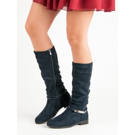SDS Bottes hauteur genou bleu marine 1