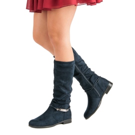 SDS Bottes hauteur genou bleu marine 2