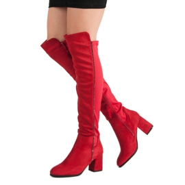 Super Me Bottines en daim rouge 3
