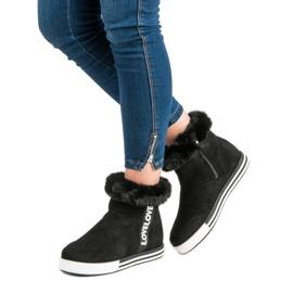 Ideal Shoes Baskets hautes isolées le noir 2 Ideal Shoes Baskets hautes isolées le noir 2