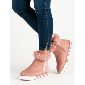 Ideal Shoes Baskets hautes isolées rose 1 Ideal Shoes Baskets hautes isolées rose 1