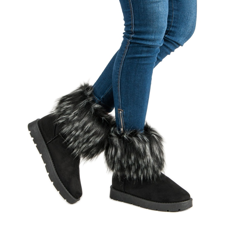 Mukluki noir avec fourrure le noir 1