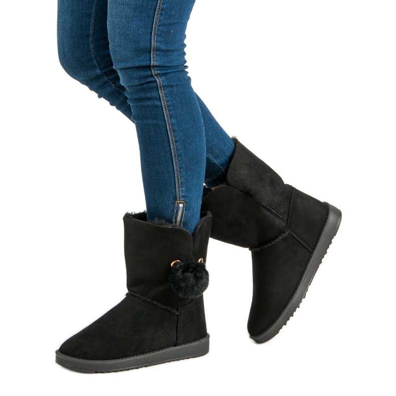 Mukluki avec peau de mouton le noir 1