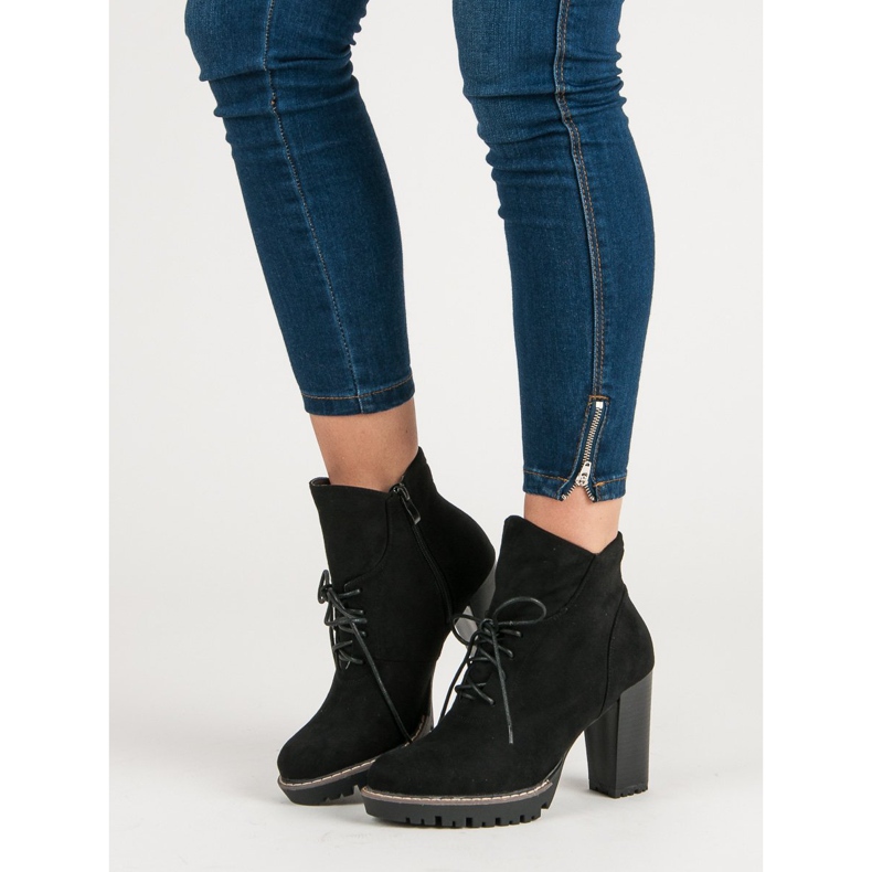 Nio Nio Bottes à la mode sur la plate-forme le noir 2