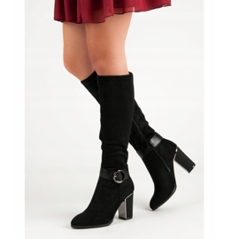 Super Me Bottes élégantes sur un poteau le noir 1