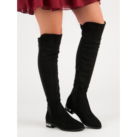 Super Me Bottes à talons plats le noir 2