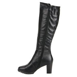 Super Me Bottes noires avec une fermeture éclair le noir 2
