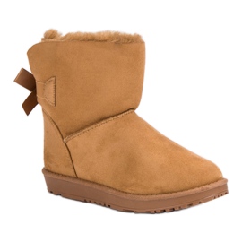Bottes de neige camel avec un nœud brun 6