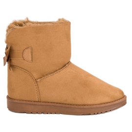 Bottes de neige camel avec un nœud brun 7