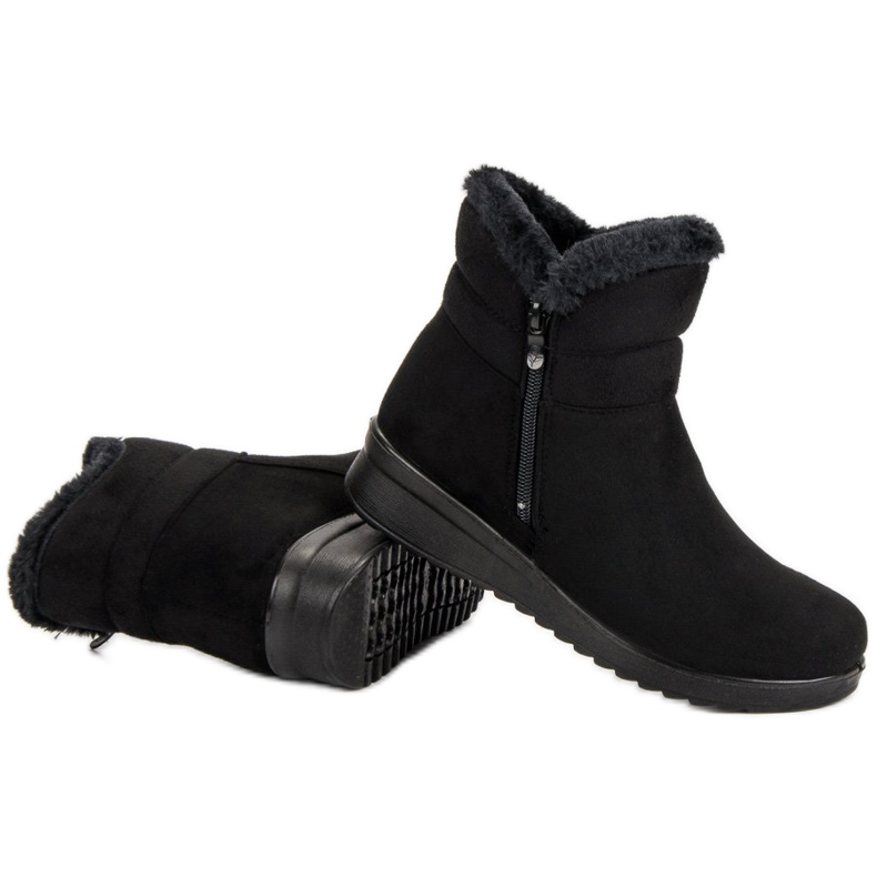 Bottes en daim chaudes le noir 2