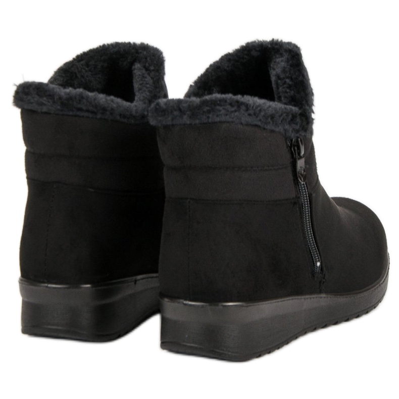 Bottes en daim chaudes noir 1
