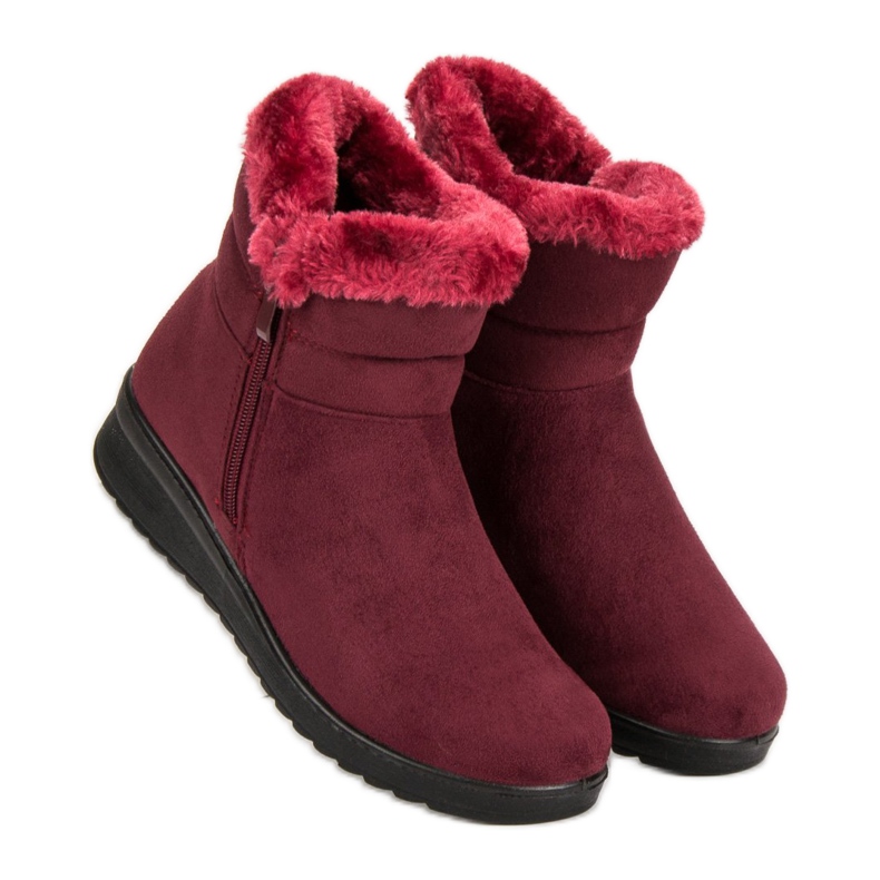 Bottes en daim chaudes rouge 1