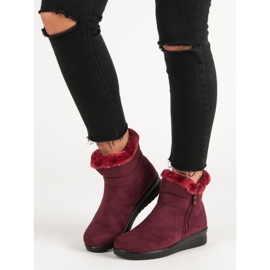 Bottes en daim chaudes rouge 3