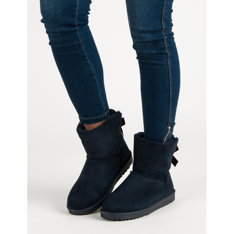 Queentina Mukluki bleu marine avec un noeud 1