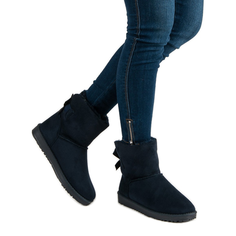 Queentina Mukluki bleu marine avec un noeud 2