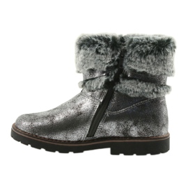 American Club Bottes américaines bottes d'hiver avec fourrure 17042 le noir gris 2