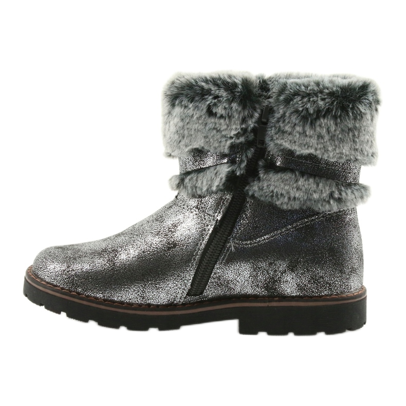 American Club Bottes américaines bottes d'hiver avec fourrure 17042 noir gris 2