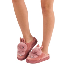 Chaussons chauds rose 2