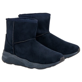 Bottes de neige sur la plate-forme bleu bleu marin 1