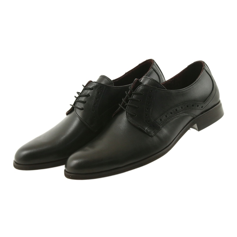 Tur Chaussures mâles en cuir noir le noir 3