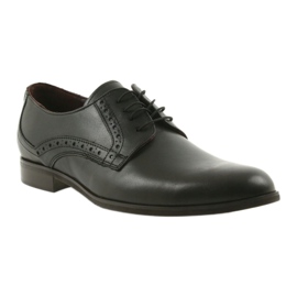 Tur Chaussures mâles en cuir noir le noir 1