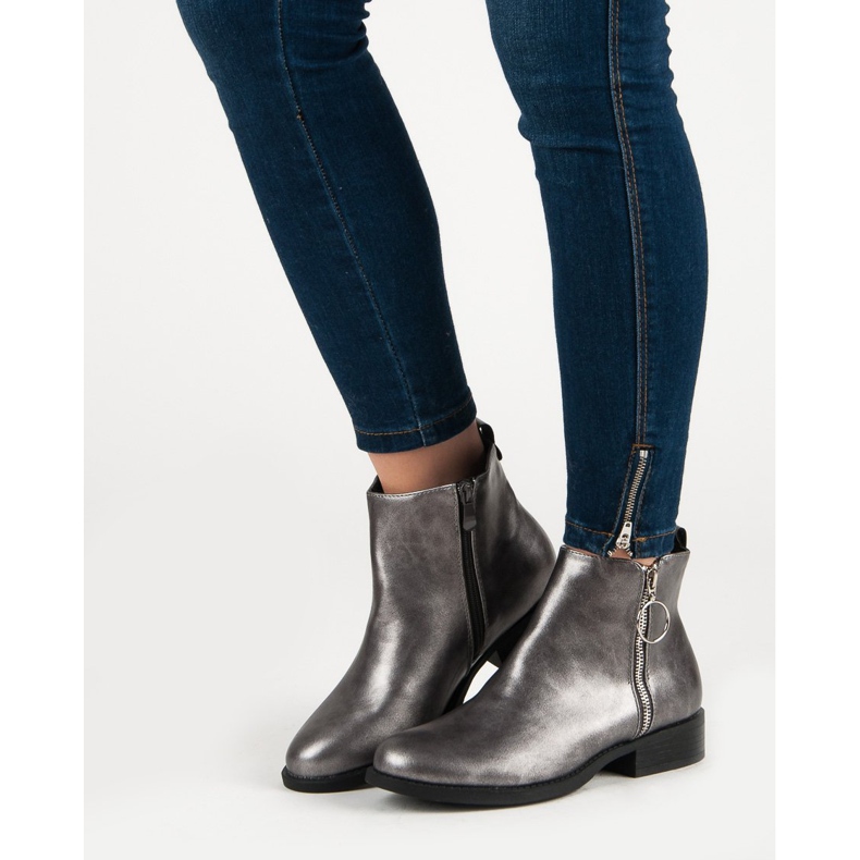 Bestelle Bottes d'argent à la mode gris 1