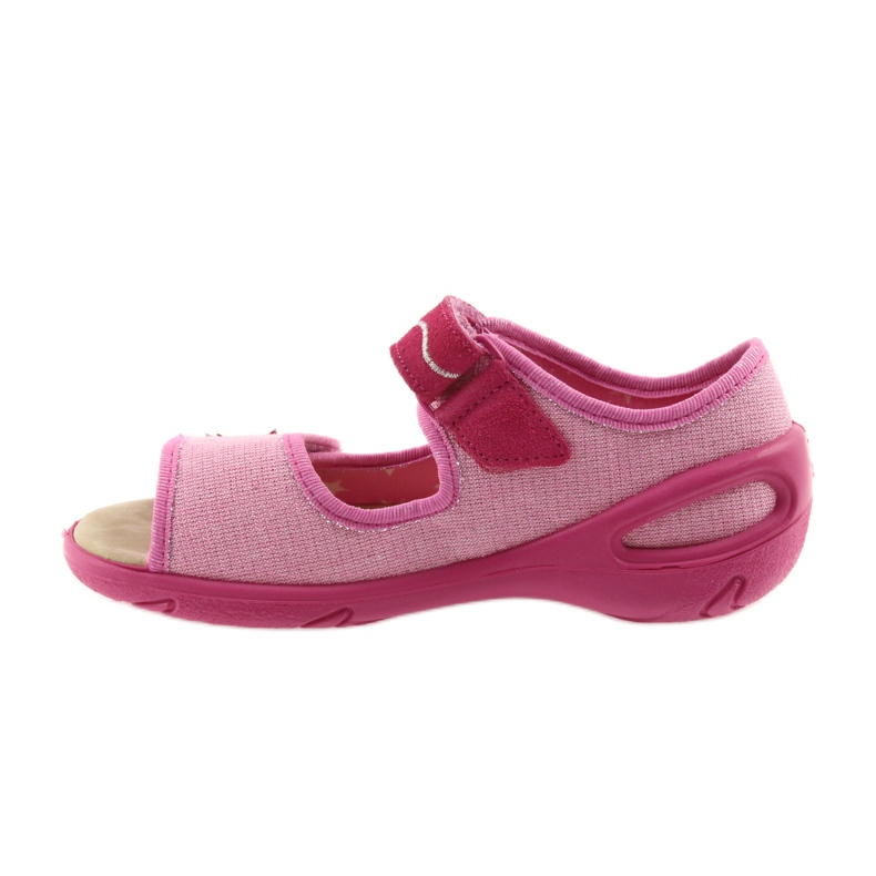 Befado chaussures pour enfants sandales un insert en cuir 433X032 rose gris 2
