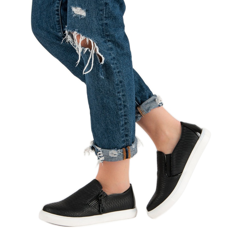 Baskets noires à enfiler 1