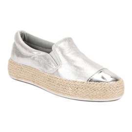 Baskets argentées à la mode gris 3
