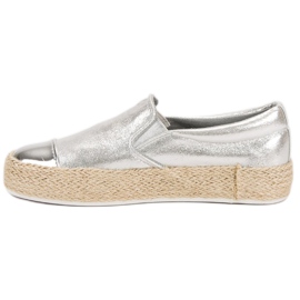 Baskets argentées à la mode gris 4