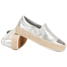 Baskets argentées à la mode gris 5