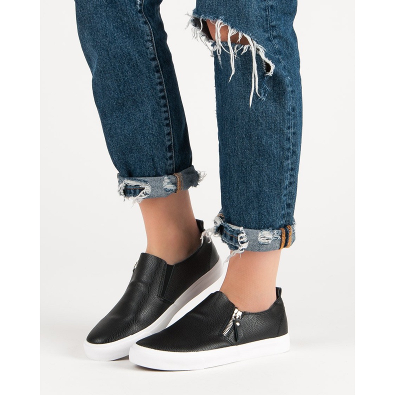 Baskets à fermeture éclair le noir 2