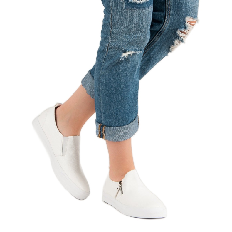 Baskets à fermeture éclair blanche 1